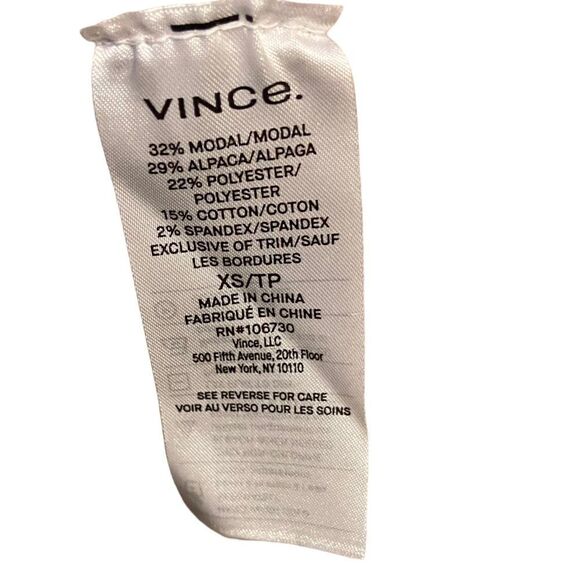 Vince Double Slit Fluffy Alpaca Blend Mock Neck/ Turtleneck Sweater in XS $395 - Picture 10 of 10